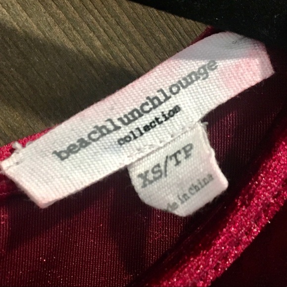 XS Crushed Velvet Rich Merlot Top - Picture 3 of 6